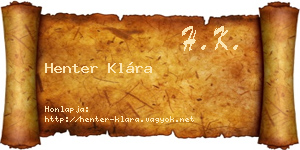 Henter Klára névjegykártya